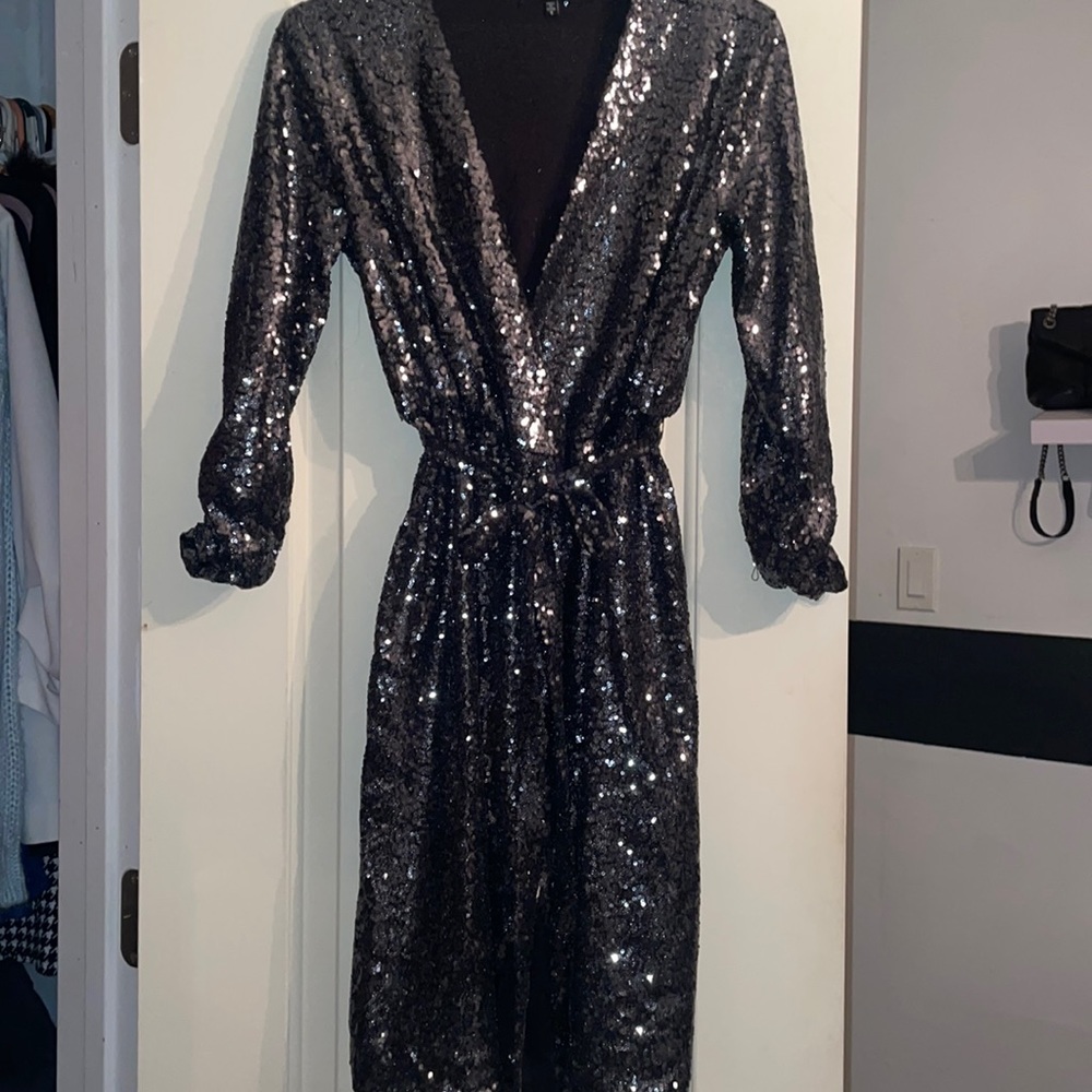 XOXO silver sequin dress